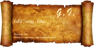Gévay Ida névjegykártya
