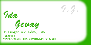 ida gevay business card
